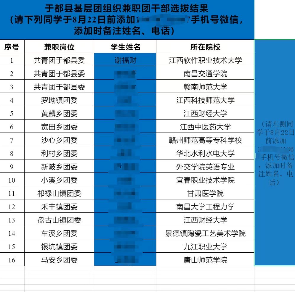 基层团组织兼职团干部